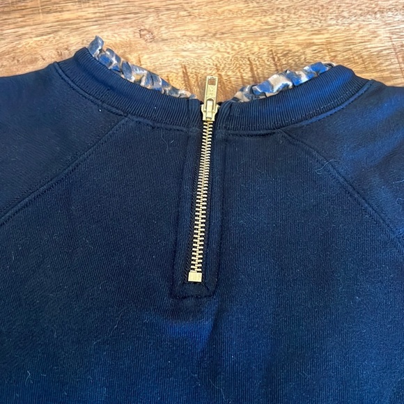 J Crew Black Sweatshirt with Cheetah detail - Picture 4 of 4